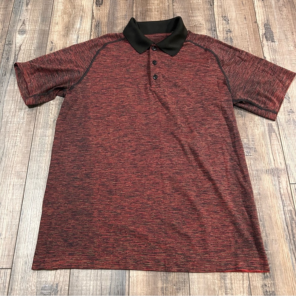 Lululemon Metal Vent Tech Polo Shirt Mens Size Medium Performance Spicy Red